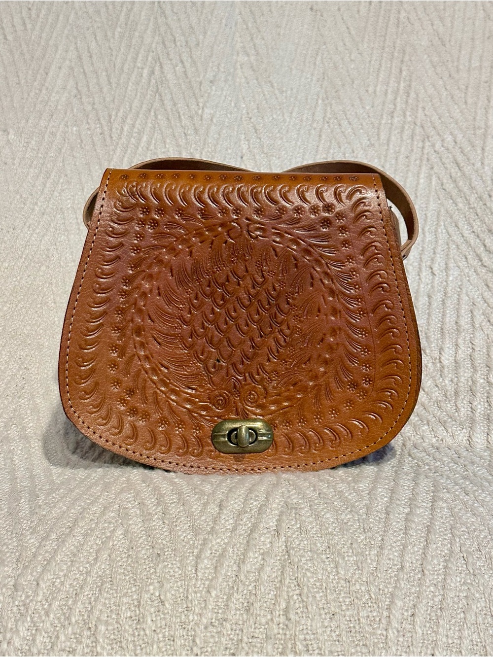Vintage Moroccan Leather Crossbody Bag